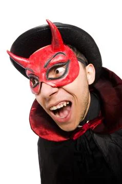 Funny devil isolated on the white background Foto stock