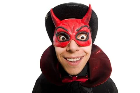 Funny devil isolated on the white background Stock Photos