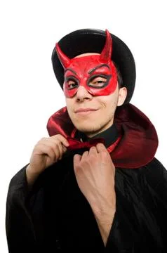 Funny devil isolated on the white background Stock Photos