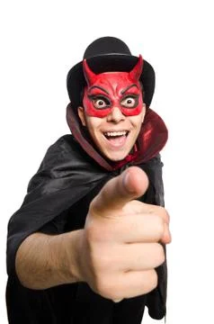 Funny devil isolated on the white background 스톡 사진