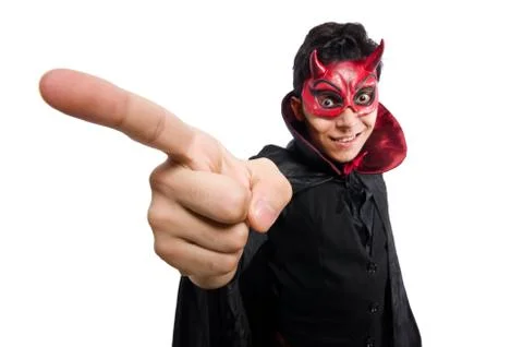 Funny devil isolated on the white background Stock Photos