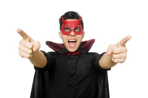 Funny devil isolated on the white background Stock Photos