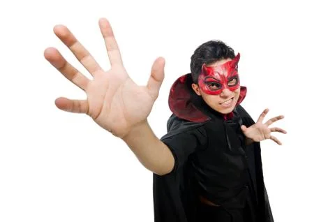 Funny devil isolated on the white background Stock Photos