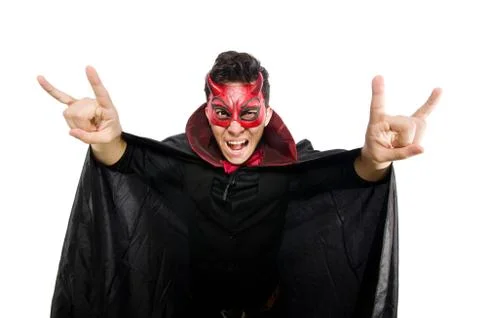 Funny devil isolated on the white background Stock Photos