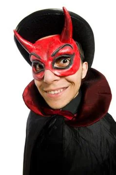 Funny devil isolated on the white background Stock Photos