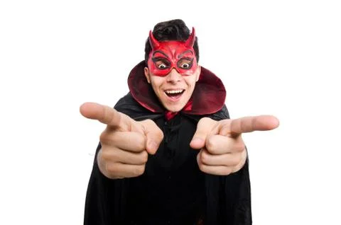 Funny devil isolated on the white background Stock Photos