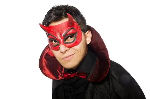 Funny devil isolated on the white background Stock Photos