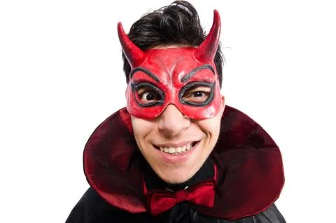 Funny devil isolated on the white background Stock Photos