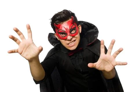 Funny devil isolated on the white background Stock Photos
