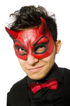 Funny devil isolated on the white background 스톡 사진