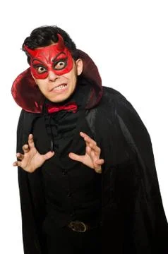 Funny devil isolated on the white background 스톡 사진