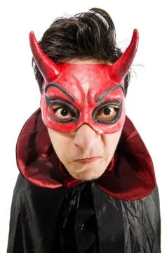 Funny devil isolated on the white background Stock Photos