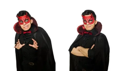 Funny devil isolated on the white background Stock Photos