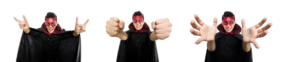 Funny devil isolated on the white background 스톡 사진