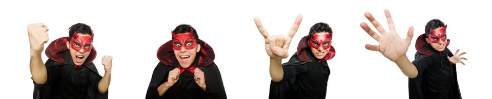 Funny devil isolated on the white background 스톡 사진
