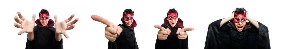 Funny devil isolated on the white background 스톡 사진