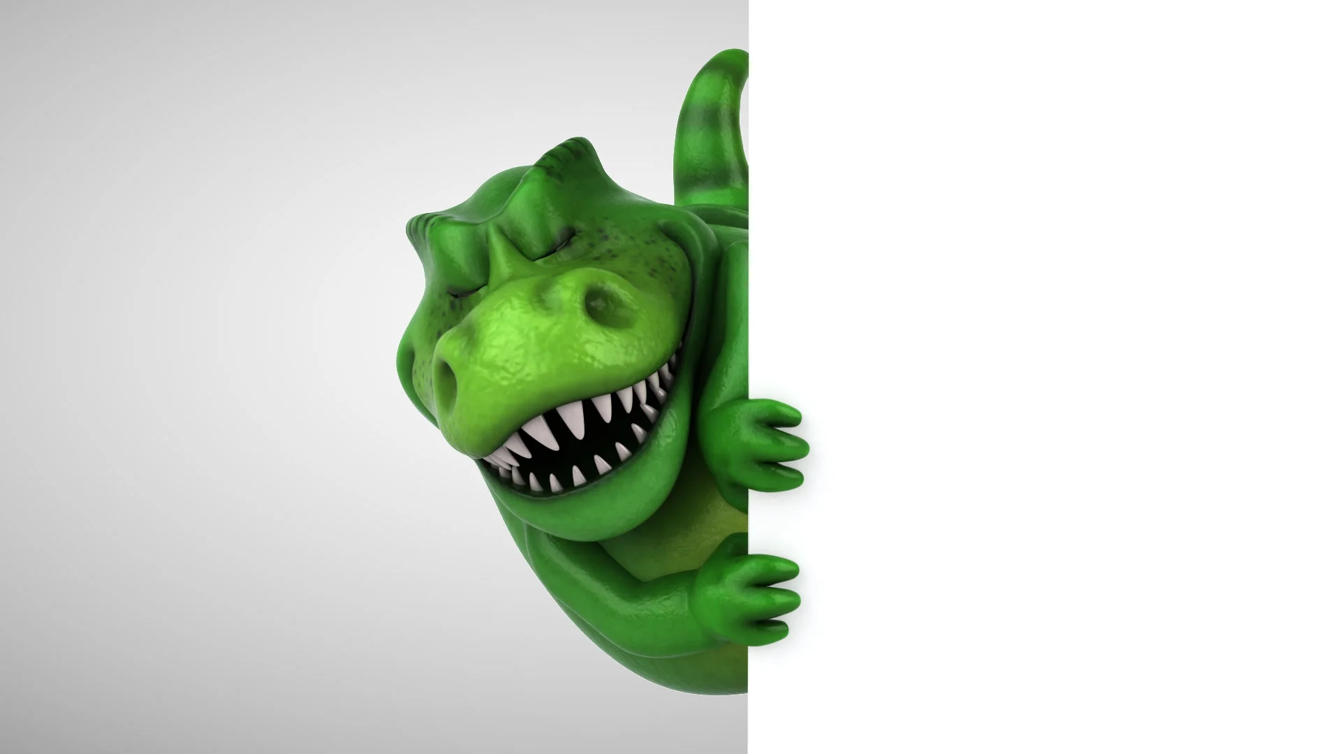 Funny dinosaur behind wall - 3D Animatio... | Stock Video | Pond5