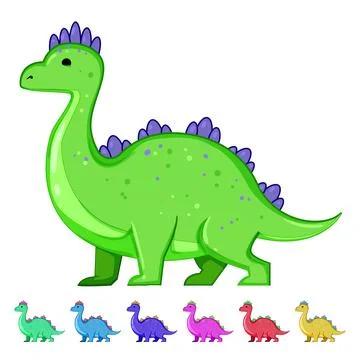 Funny dinosaur character cartoon vector graphic Stock Illustration