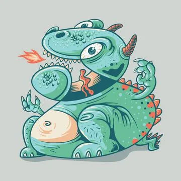 Funny dinosaur graphic illustration vector art t-shirt design Stock Illustration