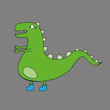 Funny dinosaur. Vector illustration. Isolated. Coloring pages for adults and Stock Illustration