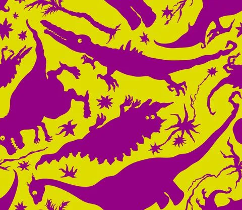Funny dinosaurs pattern Stock Illustration