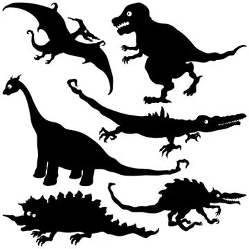 Funny dinosaurs set Stock Illustration