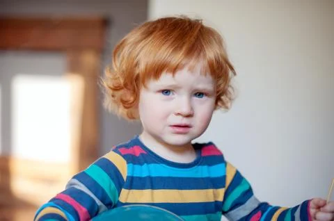 Funny dissatisfied boy Stock Photos