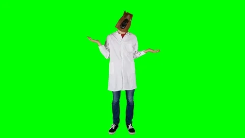 Funny Doctor Looking Around Asking Himself What is Going On on Green Screen Stock Footage 83092497
