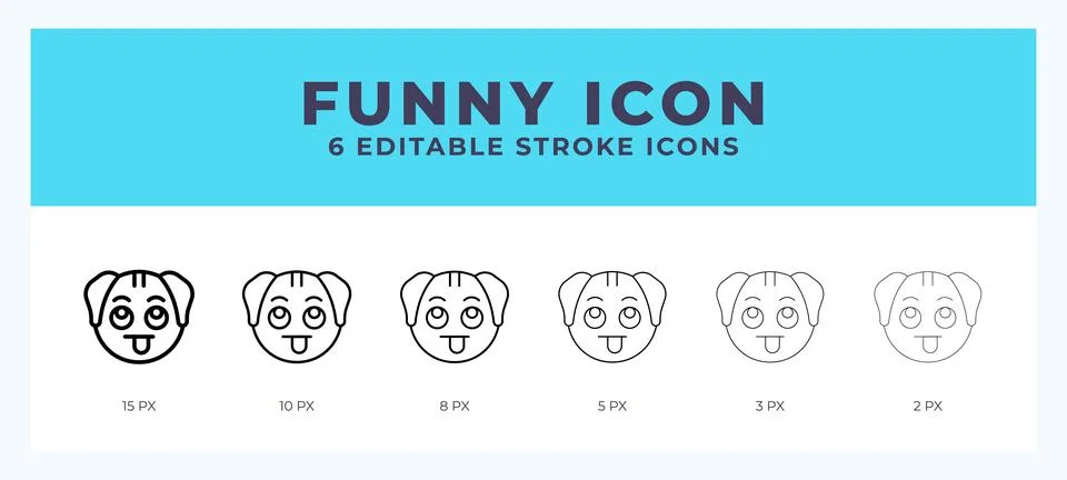 Funny dog icon vector for web. And mobile app. Editable stroke outline icon. Stock Illustration