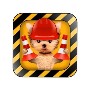 Funny dog with tools isolated on white Illustrazione stock