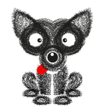 Funny dog vector on white background Stock Illustration