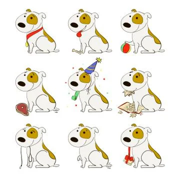Funny dogs set  イラスト素材