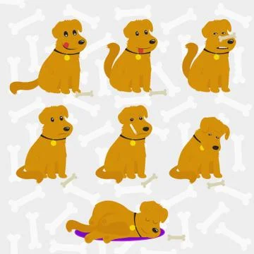Funny dogs set Stock Illustration