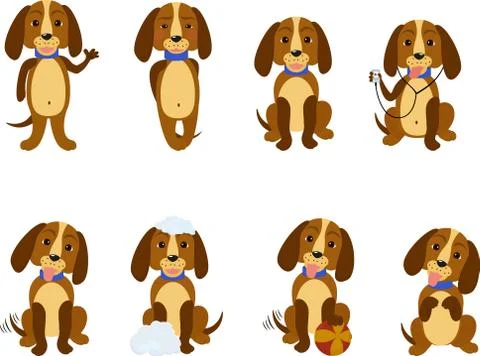 Funny dogs set Stock Illustration