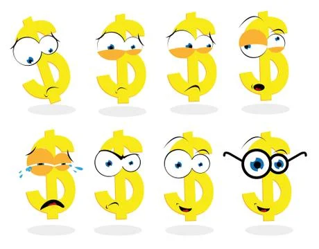 Funny dollar sign Stock Illustration