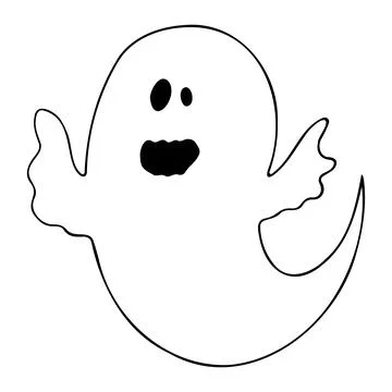 Funny doodle ghost, ghost icon Stock Illustration