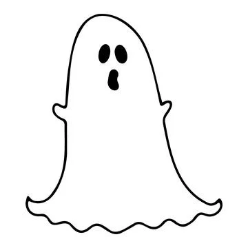 Funny doodle ghost, ghost icon Stock Illustration