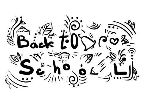 Funny doodle scribbles back to school Stock Illustration
