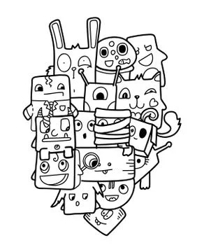 Funny doodle vector illustration Stock Illustration