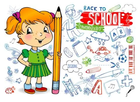 Funny doodles - Back to school Stock Illustration