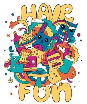 Funny doodles Stock Illustration