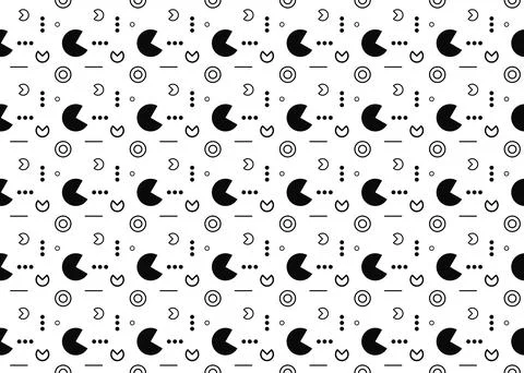 Funny dot circle shape seamless pattern isolated on white background ep30 Stock Illustration