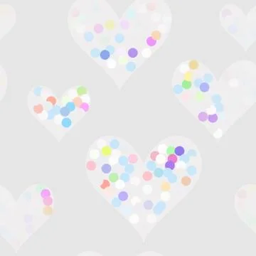 Funny dots on the hearts Stock Illustration