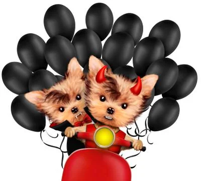Funny Dracula and Devil. Halloween and Dead day Illustrazione stock