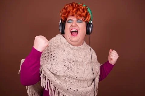 Funny drag queen 스톡 사진