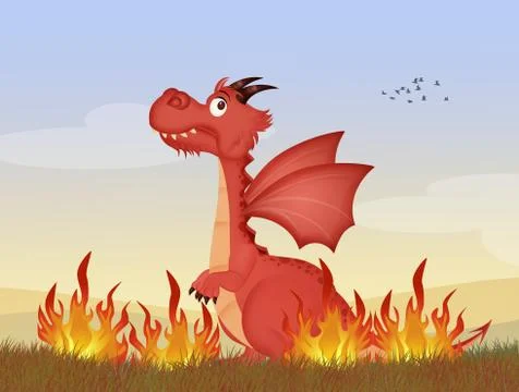 Funny dragon Stock Illustration