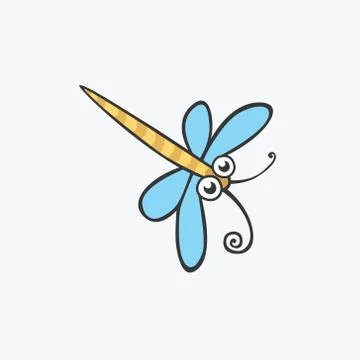Funny dragonfly. Flat Vector icons for your design Illustrazione stock