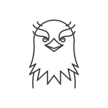 Funny eagle line icon concept. Funny eagle vector linear illustration, symbol 스톡 일러스트