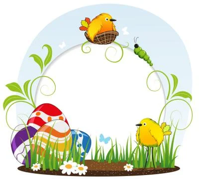 Funny Easter background Stock Illustration