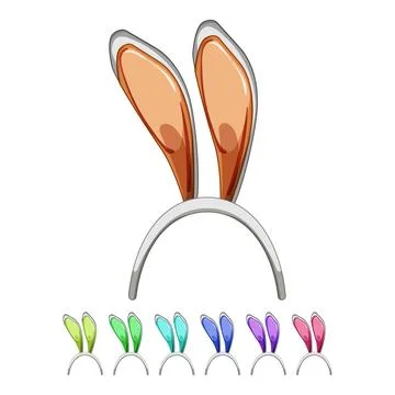 Funny easter bunny ear cartoon vector graphic Stock Illustration
